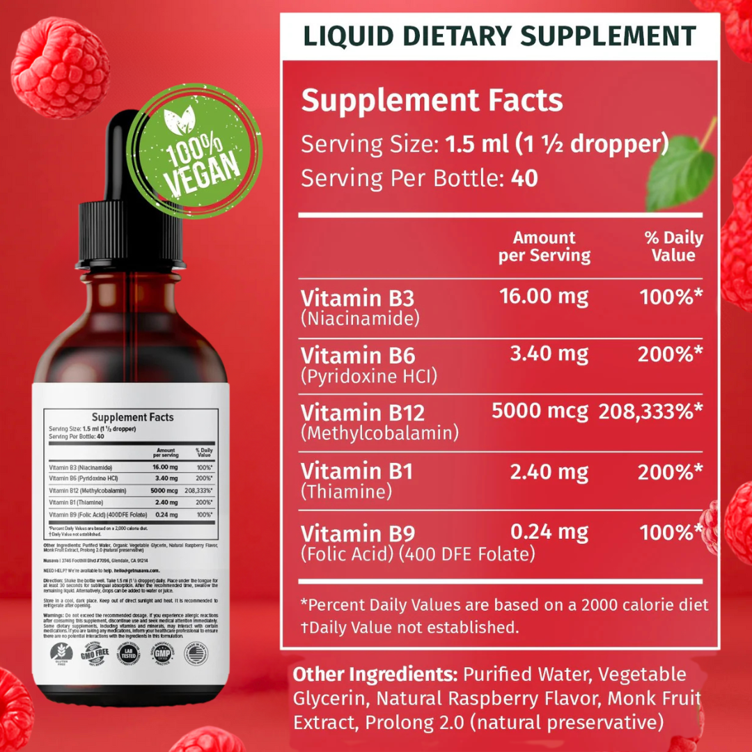 Vitalize B Vitamin Complex - Naturally Supports Nerve Health From The Inside Out