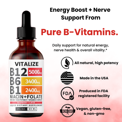Vitalize B Vitamin Complex - Naturally Supports Nerve Health From The Inside Out